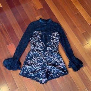 Alexis Black Lace Short Romper- worn once
